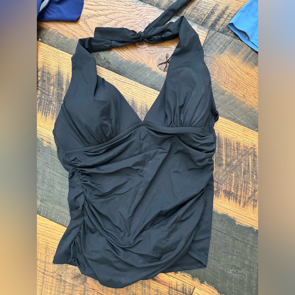 Garnet Hill La Blanca Classic Black Swimwear tankini top 6